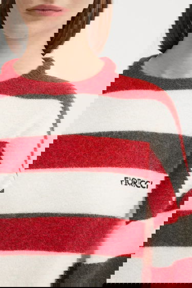 Sweater Fiorucci Fiorucci Cropped Alpaca Striped Sweater Rød | W02FPKSW448KN11RD02, 3