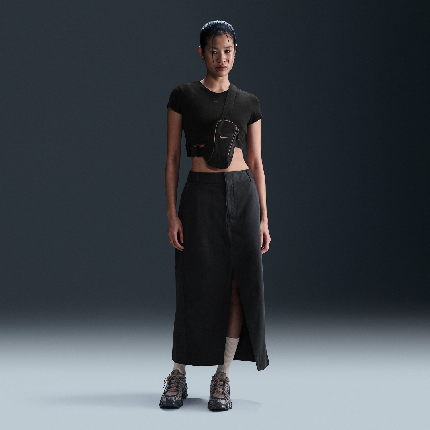 Nederdel Nike Sportswear Collection Twill Skirt Sort | HQ8022-010, 0