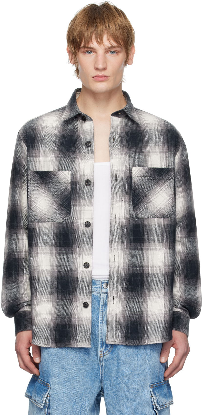 Skjorte BOSS Flannel Shirt Sort | 50534849