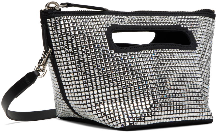 Håndtaske The Attico The Attico Via dei Giardini 15 Crystal-Embellished Clutch Sort | 241WAH48 V015B, 1