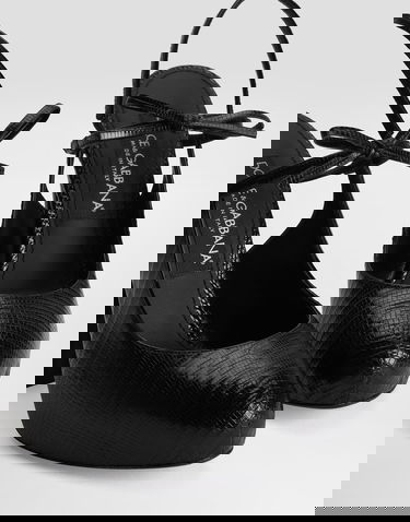 Tilbehør Dolce & Gabbana Dolce & Gabbana Lizard Skin Slingback Pumps Sort | CG0930A2D458B956, 3
