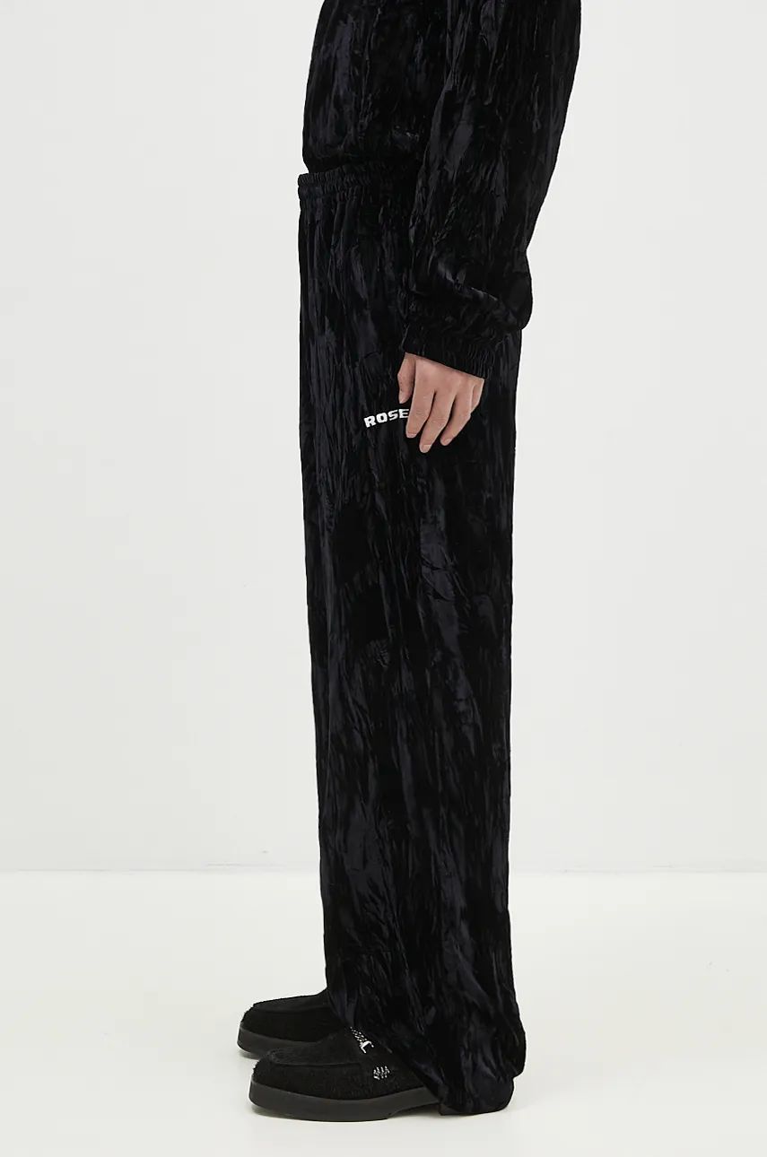 Joggingbukser Martine Rose Wide Leg Trackpant Velour Sweatpants Sort | 165WF04001, 1