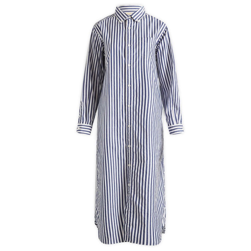 Skjorte BEAMS Beams Boy Stripe Maxi Shirt Dress Blå | 13260115247-79