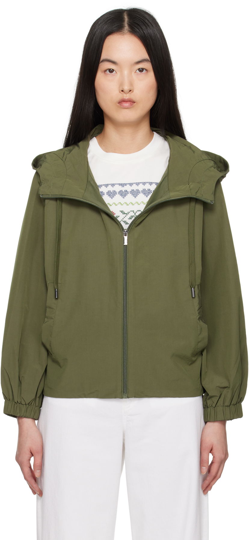 Vindjakke Max Mara Weekend Max Mara Elis Hooded Jacket Grøn | 2515021061600
