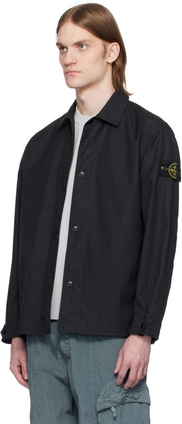 Vindjakke Stone Island Stone Island Supima Cotton Canvas Overshirt Sort | K1S15 1200013 S0011, 3