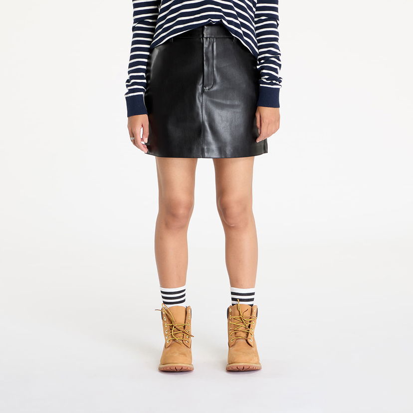 Nederdel CALVIN KLEIN Faux Leather A-Line Skirt Black Sort | J20J224190 BEH