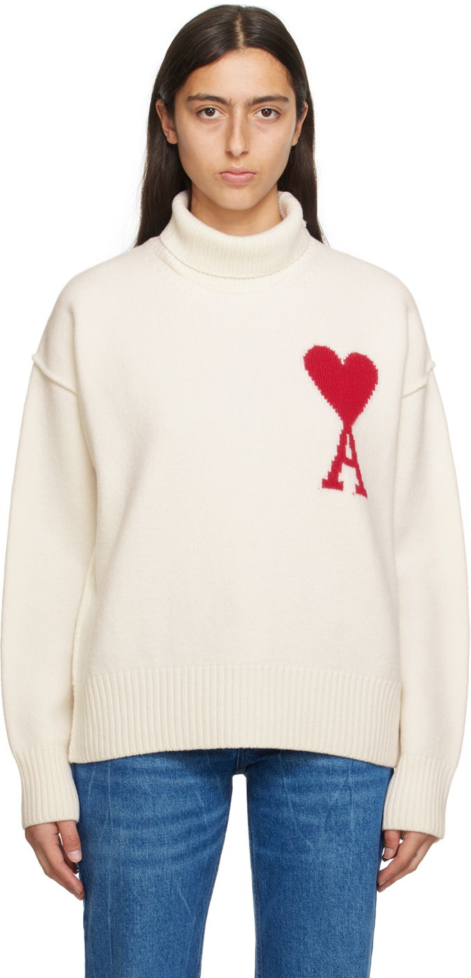 Sweater AMI Sweater Hvid | BFUKS406.018, 0