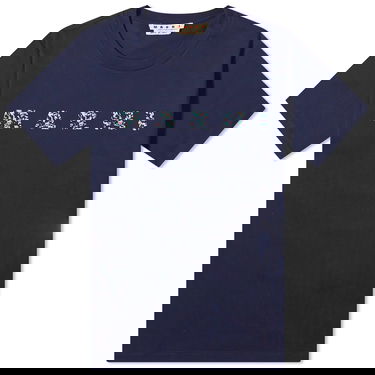 T-shirt Marni Floral Logo T-Shirt Mørkeblå | HUMU0198PQ-USCW21-FLB99, 0