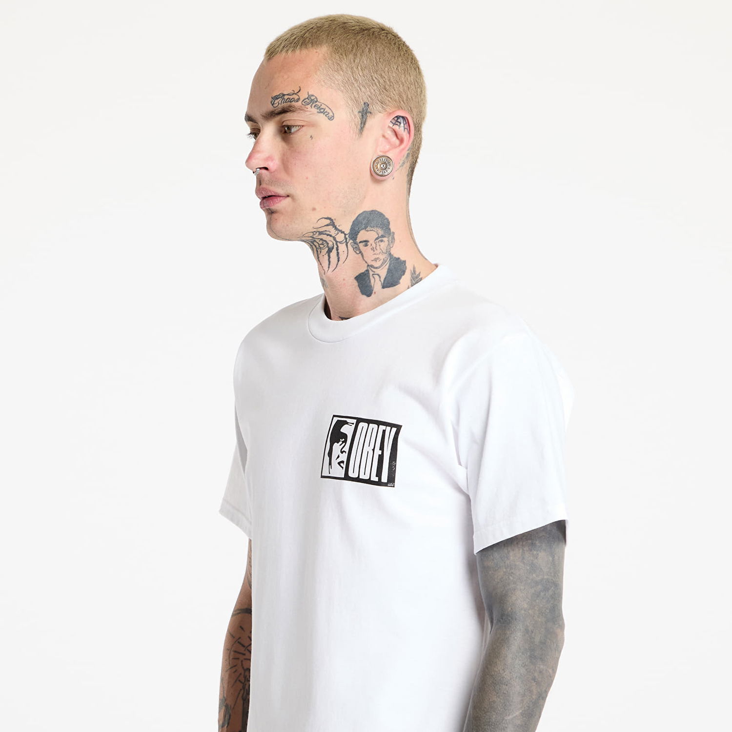 T-shirt OBEY OBEY Half Icon T-Shirt Hvid | 165264117, 1