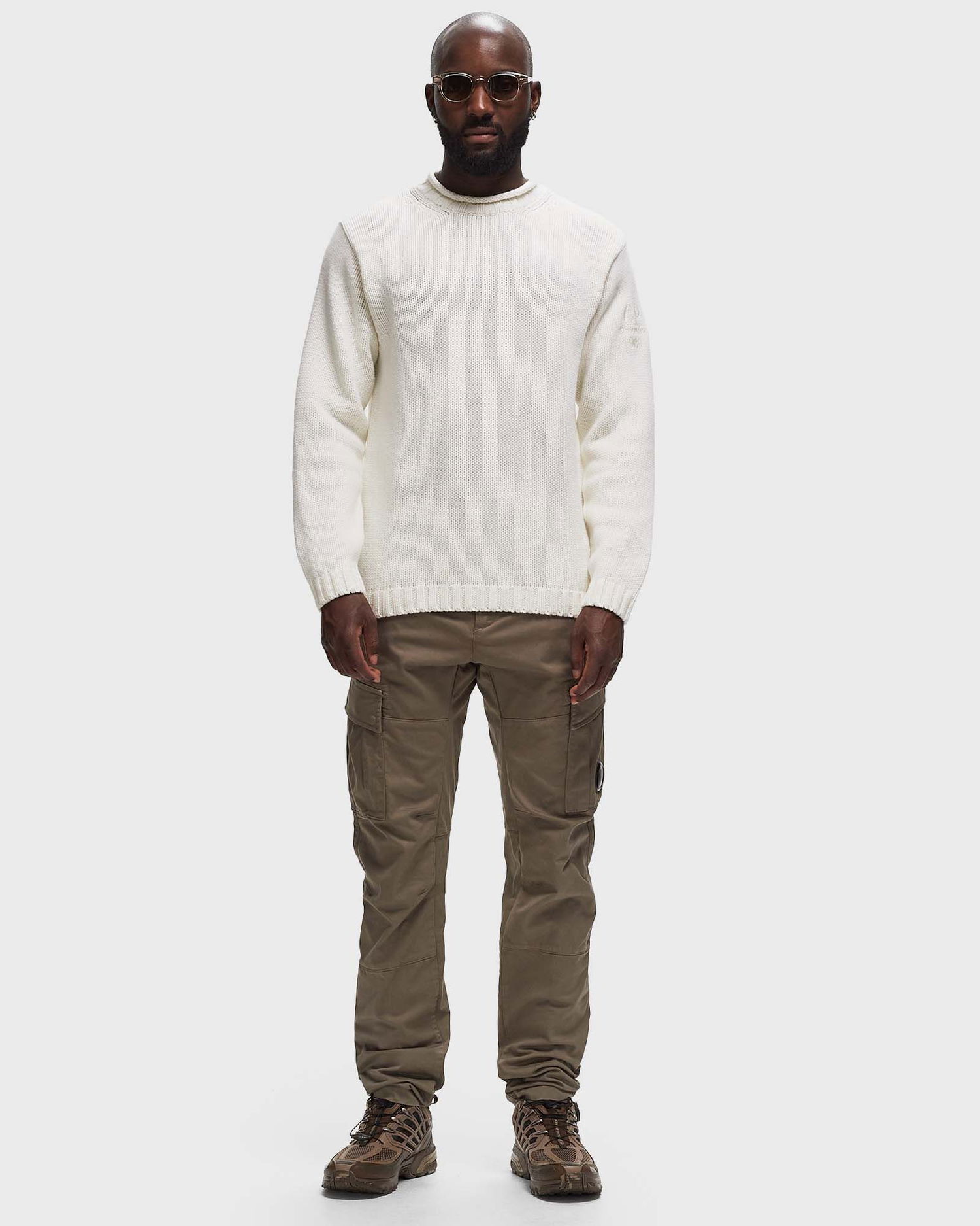 Sweater C.P. Company LAMBSWOOL GRS BOXY MOCK NECK KNIT Hvid | 17CMKN171A110149A-103, 1