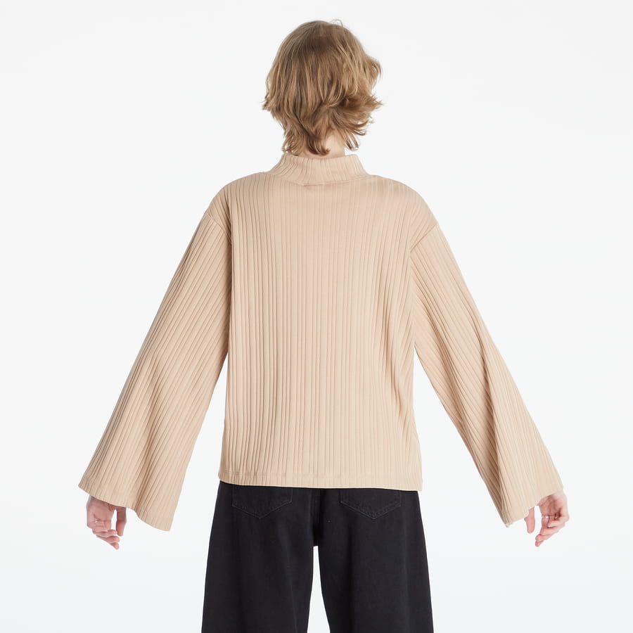 T-shirt Nike NSW Ribbed Jersey Long Sleeve Top Beige | DM6399-200, 1
