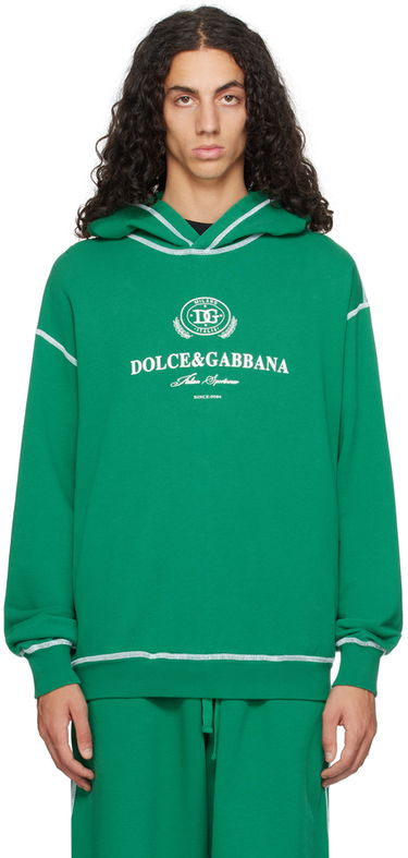 Sweatshirt Dolce & Gabbana Designer Logo Hoodie Grøn | G9BDXZG7NON, 0