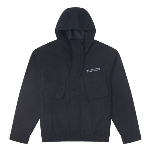 Vindjakke Converse De Luxe Hooded Jacket Sort | 10026909-A02, 0