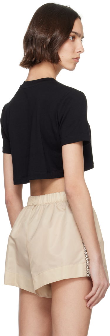 T-shirt Area AREA Crystal Rosette Cropped T-Shirt Sort | SS25AWTS0028FA02, 2