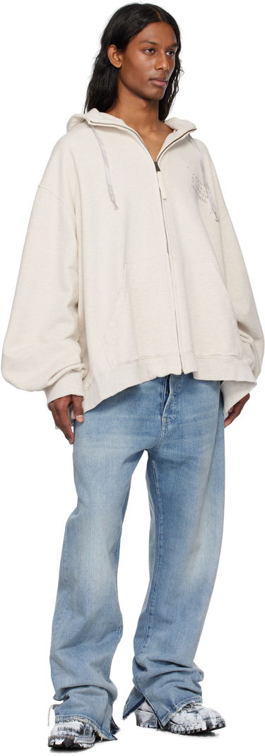Sweatshirt Maison Margiela Maison Margiela Stamp Logo Zip Hoodie Beige | S50HG0048 S25614, 3