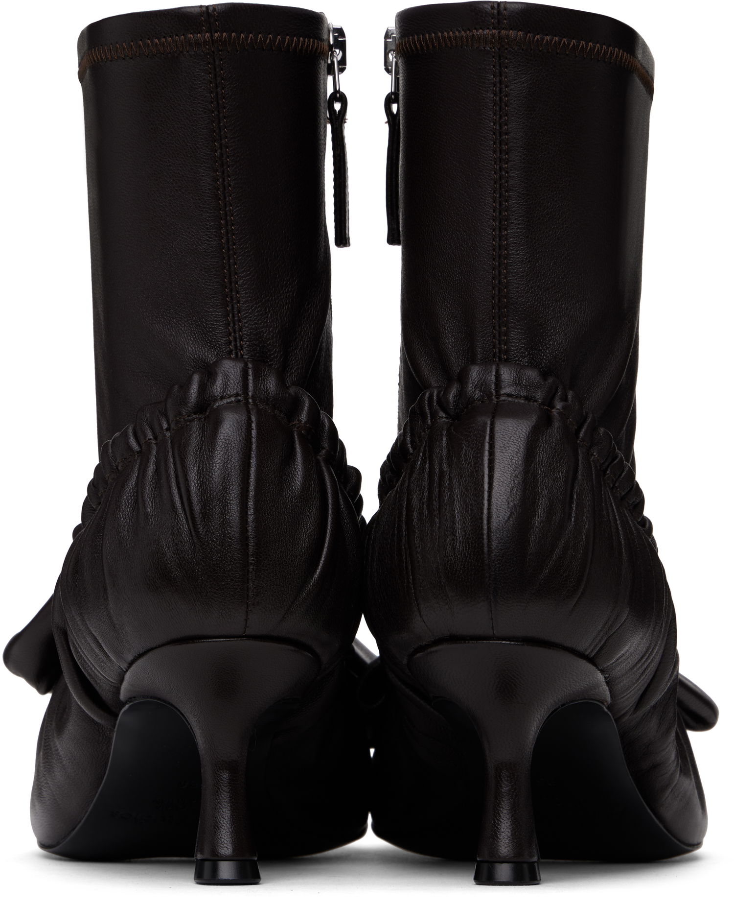 Sneakers og sko Acne Studios Acne Studios Leather Bow Ankle Boots Brun | AD0796-, 1