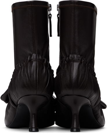 Sneakers og sko Acne Studios Acne Studios Leather Bow Ankle Boots Brun | AD0796-, 1