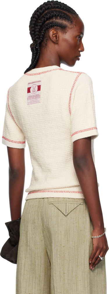 Polo skjorte Bottega Veneta Bottega Veneta Waffle Knit Polo Shirt Hvid | 825700 V5BD0, 2