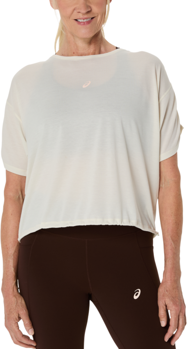 Crop top Asics Asics Nagino Run Adjustable Short Sleeve Top Hvid | 2012d140-200