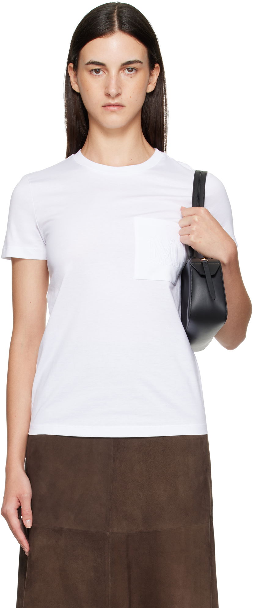 T-shirt Max Mara Max Mara Papaia Pocket T-Shirt Hvid | 2511941032600