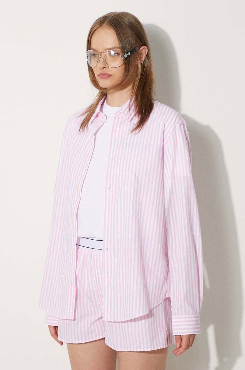 Skjorte Sporty & Rich Striped Relaxed Shirt Lyserød | SI001S402SP