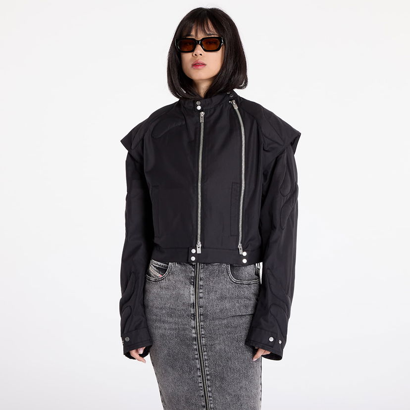 Bomberjakke HELIOT EMIL Molded Biker Jacket Sort | HE_W_02_105_BLK01