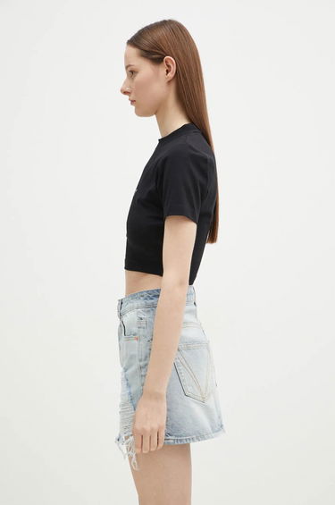 Crop top VETEMENTS VETEMENTS I'M Perfect You Adjust Cropped Fitted T-Shirt Sort | WA66TR740B, 1