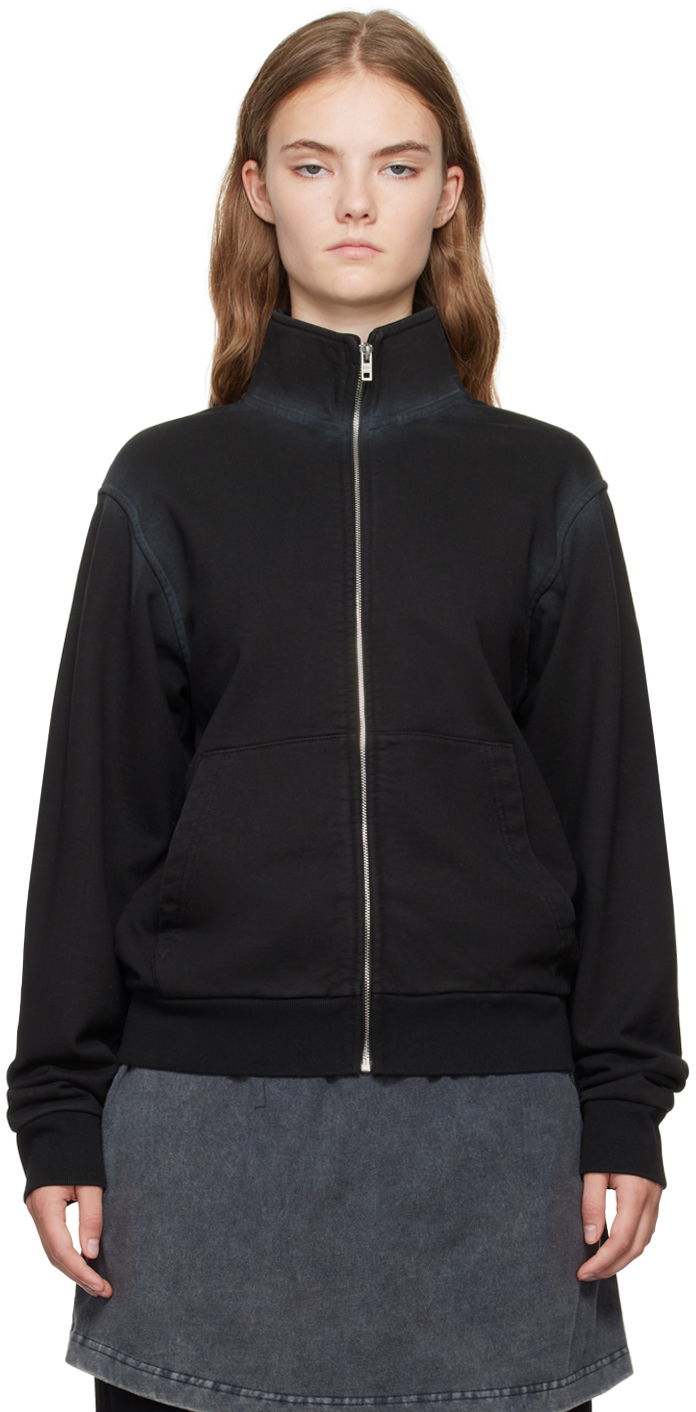 Sweatshirt We11done Embroidered-Logo Track Jacket Sort | WD-TJ2-24-815-U-BK