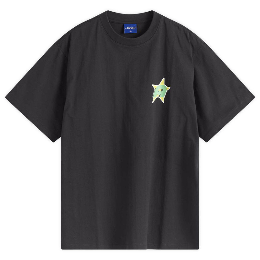 T-shirt Awake NY Awake NY Star A Logo T-Shirt, Size Large Sort | AWK-SP25-TS010-BLK