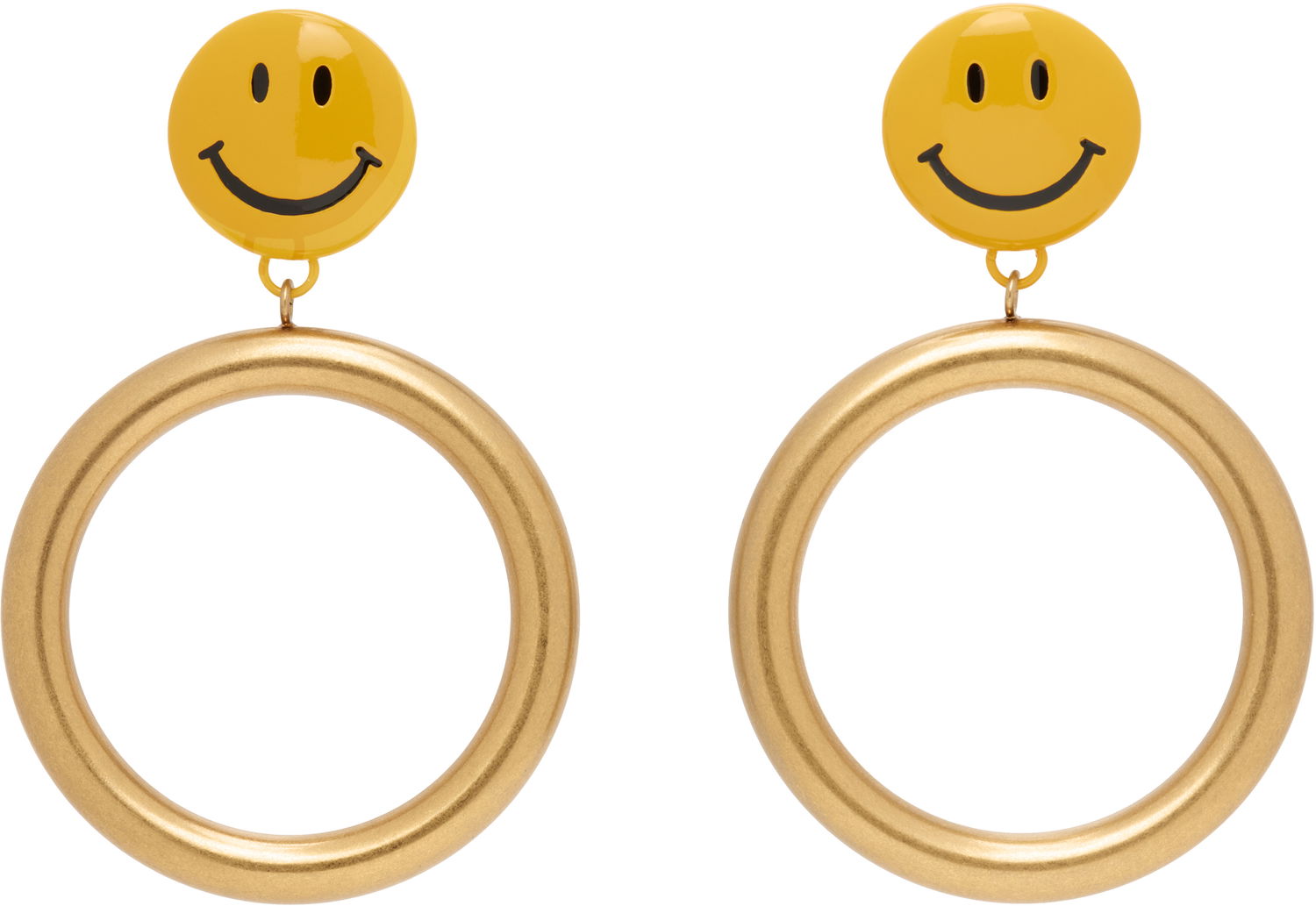 Øreringe Moschino Moschino Smiley Face Drop Earrings Gul | 25171A913784091607, 0