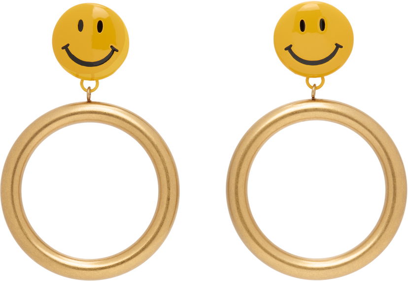 Øreringe Moschino Moschino Smiley Face Drop Earrings Gul | 25171A913784091607