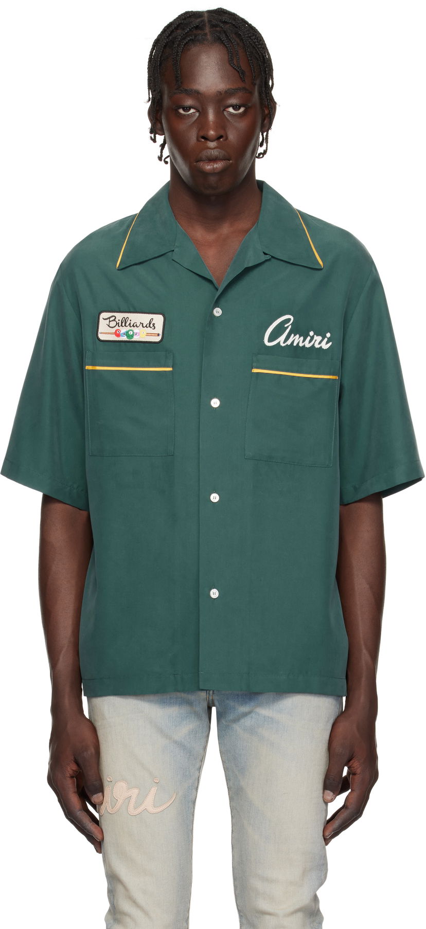 Skjorte AMIRI 'Billiards Club' Camp Shirt Grøn | AMSTCA1071