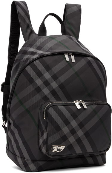 Rygsæk Burberry Burberry Grid Print Backpack Sort | 8097347, 1
