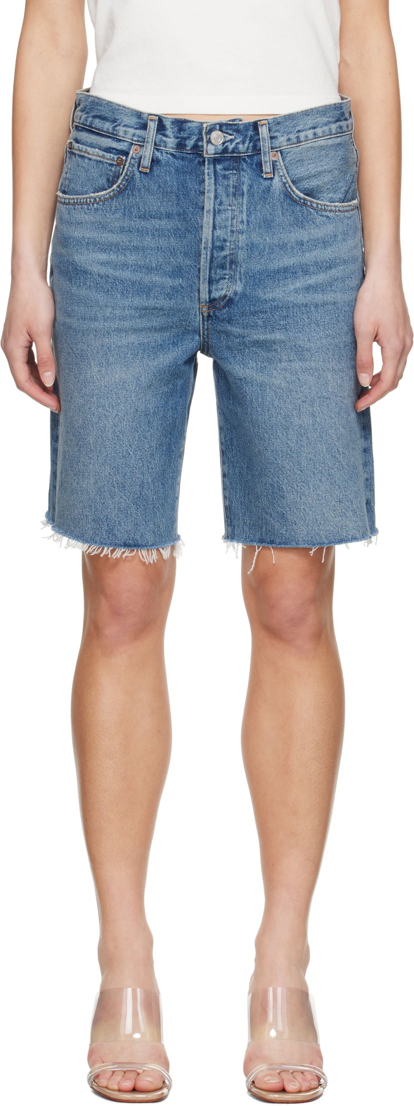Shorts AGOLDE AGOLDE 90's Distressed Denim Shorts Blå | A223B-1206