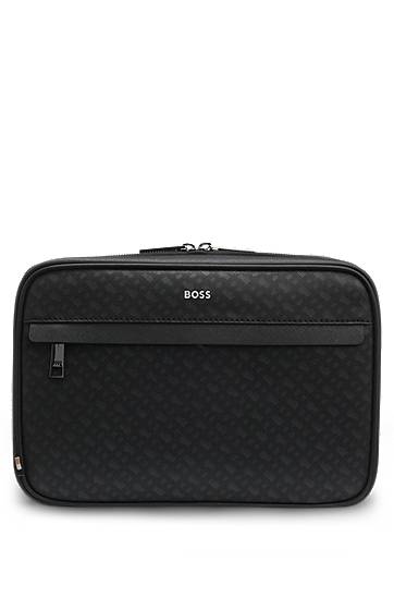 Rejsetaske BOSS Monogram washbag with foil-embossed logo Sort | 50552626, 0