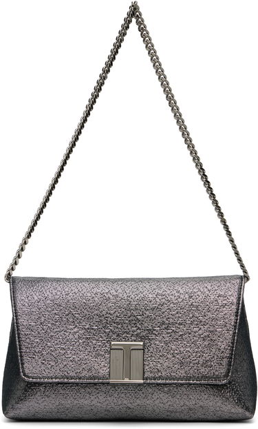 Håndtaske Tom Ford TOM FORD Mini Nobile Hammered-Effect Fabric Bag Metalisk | L1886-TSY054A, 0