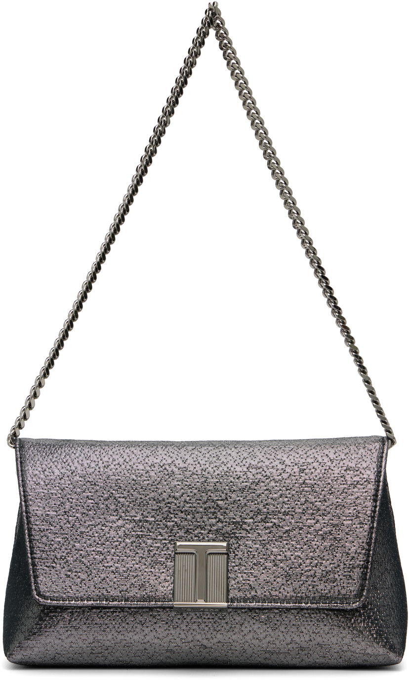 Håndtaske Tom Ford TOM FORD Mini Nobile Hammered-Effect Fabric Bag Metalisk | L1886-TSY054A