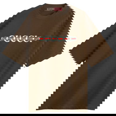 T-shirt Gucci Men's Interlocking Logo Heavy Cotton T-Shirt Size Large Brun | 798115-XJHDG-2240, 0