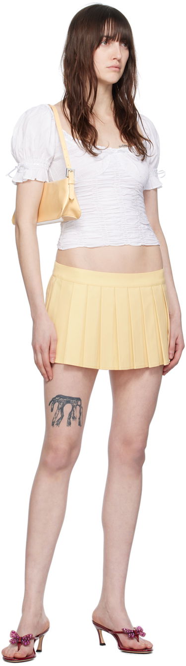 Nederdel GUIZIO Guizio Fontana Shirred Crop Top Gul | S24138W089, 3