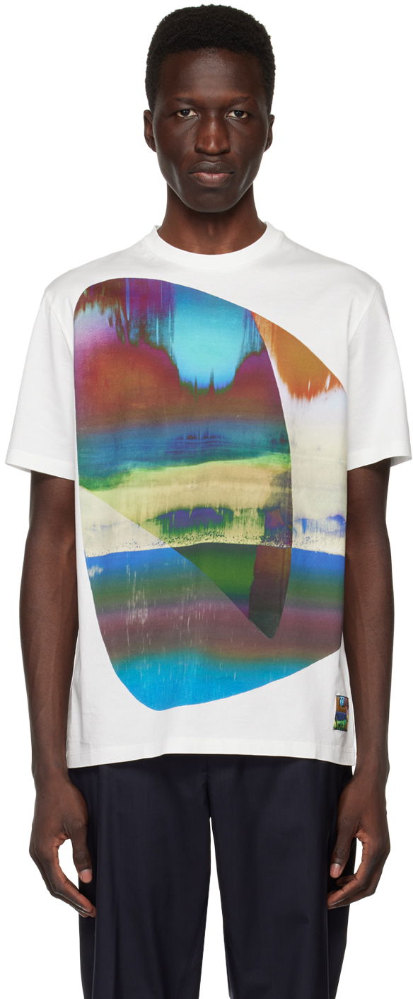 T-shirt Paul Smith Paul Smith Abstract Geometric T-Shirt Hvid | M1R-919T-KP3663-01