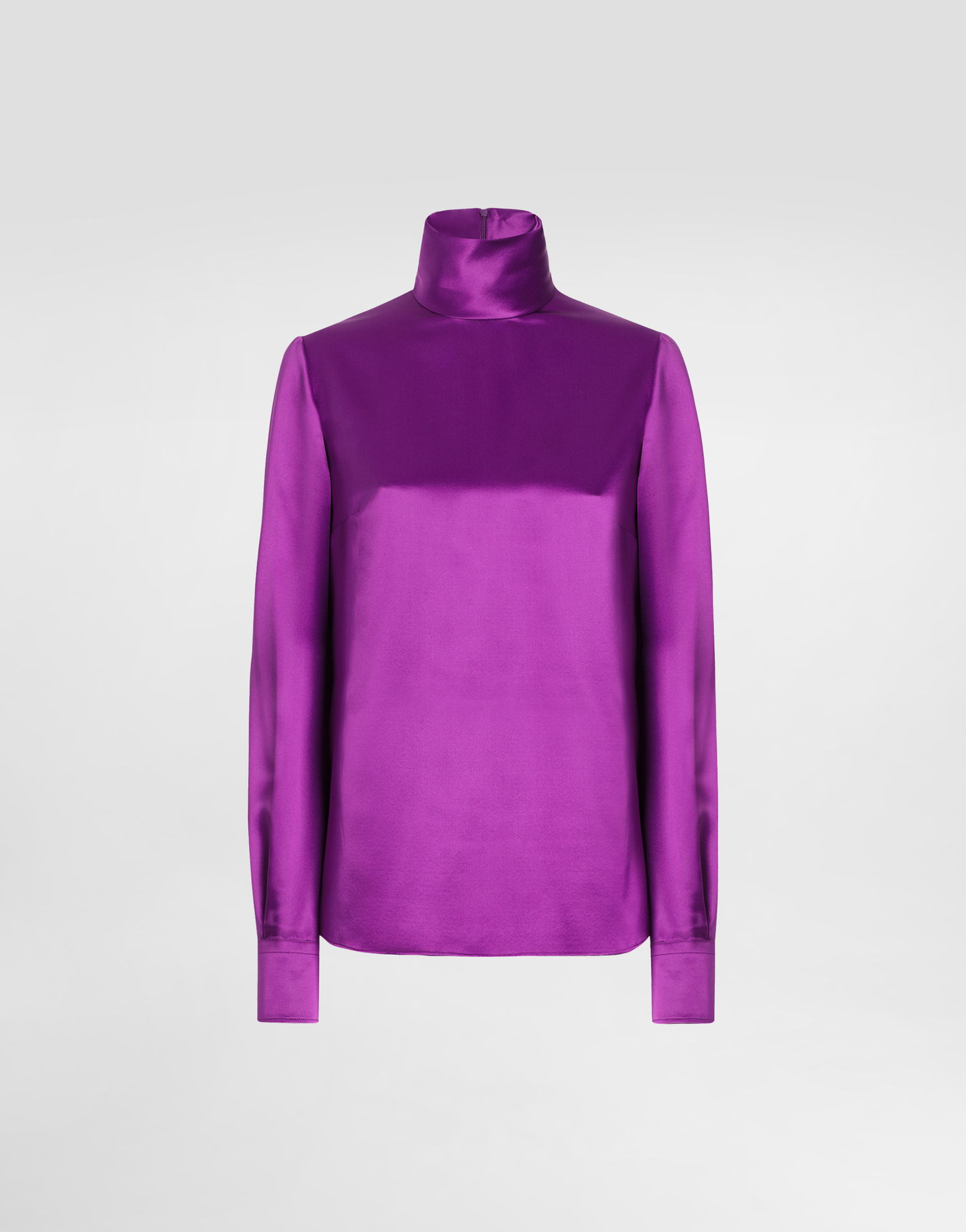 Skjorte Dolce & Gabbana Dolce & Gabbana Silk Satin Turtle-Neck Top Lilla | F7AN6TFU1AUR0718, 0