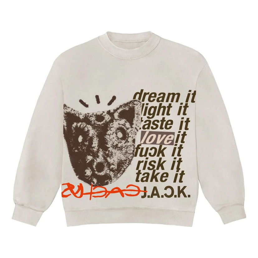 Sweatshirt Cactus Jack by Travis Scott Travis Scott Cactus Jack D.L.T.L.F.R.T. Crewneck Beige | CJFN-SS89