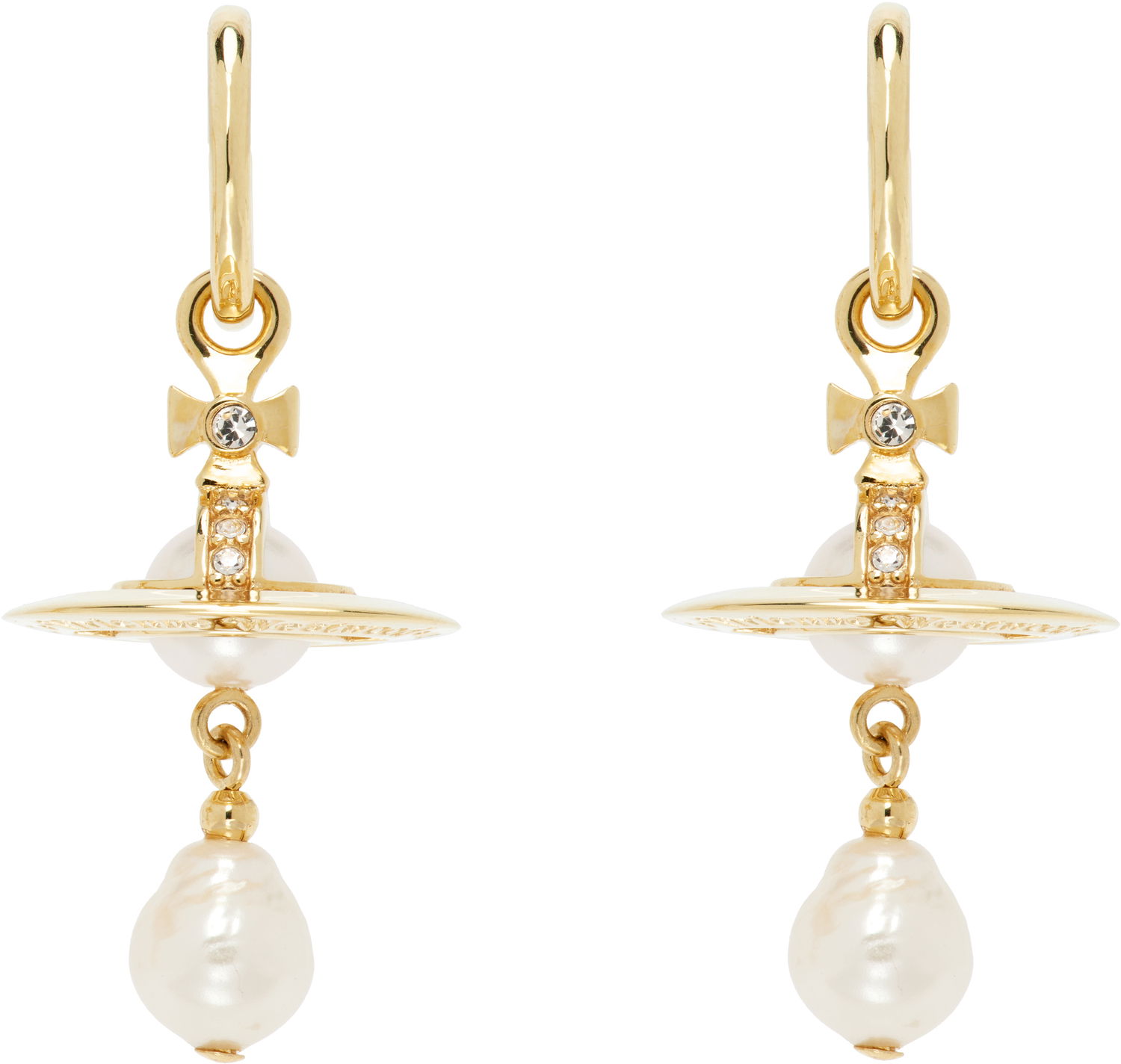 Øreringe Vivienne Westwood Vivienne Westwood Aleksa Pearl Drop Earrings Gul | 6202016M-02R496-, 0