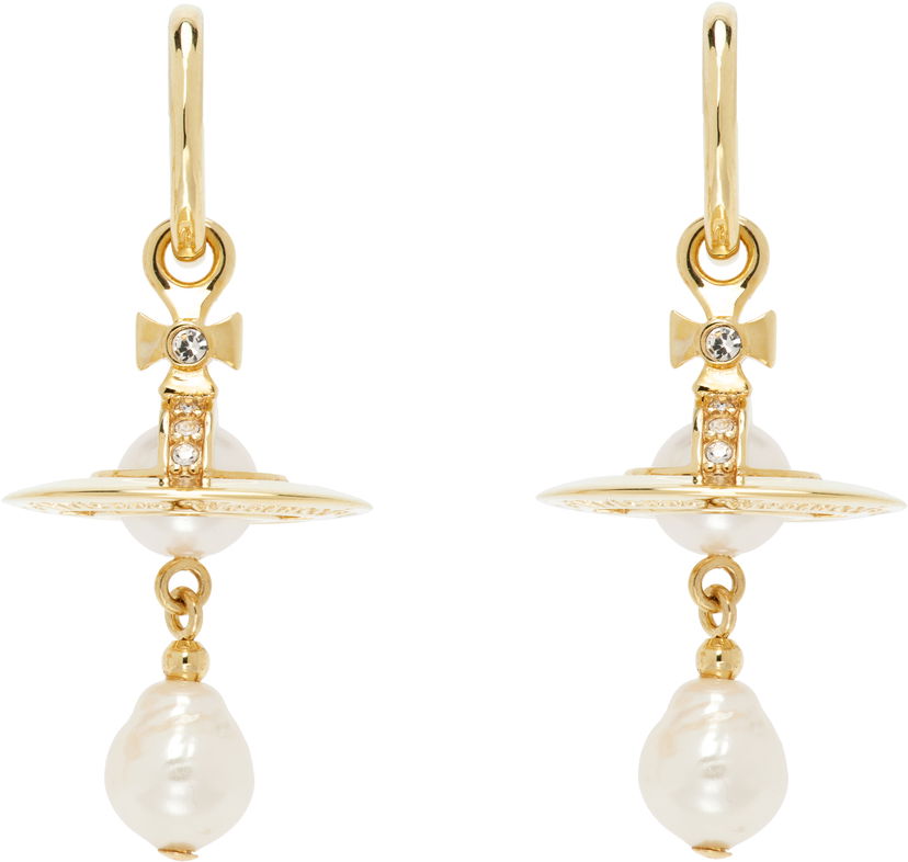 Øreringe Vivienne Westwood Vivienne Westwood Aleksa Pearl Drop Earrings Gul | 6202016M-02R496-