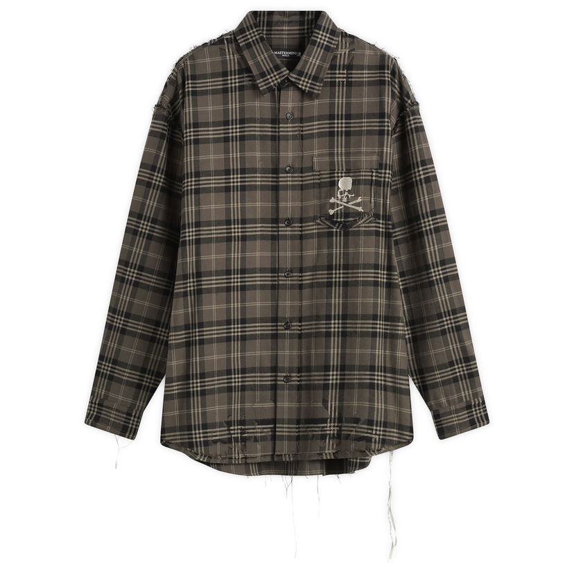 Skjorte Mastermind WORLD MASTERMIND WORLD Reversible Raw Edge Plaid Shirt Flerfarvet | MW25S15-SH007-026