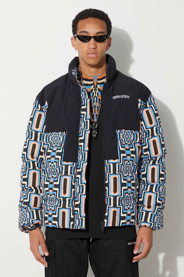 Puffer jakke Marcelo Burlon Optical Cross Block Puffer Jacket Sort | CMEJ001F23FAB0023310, 0