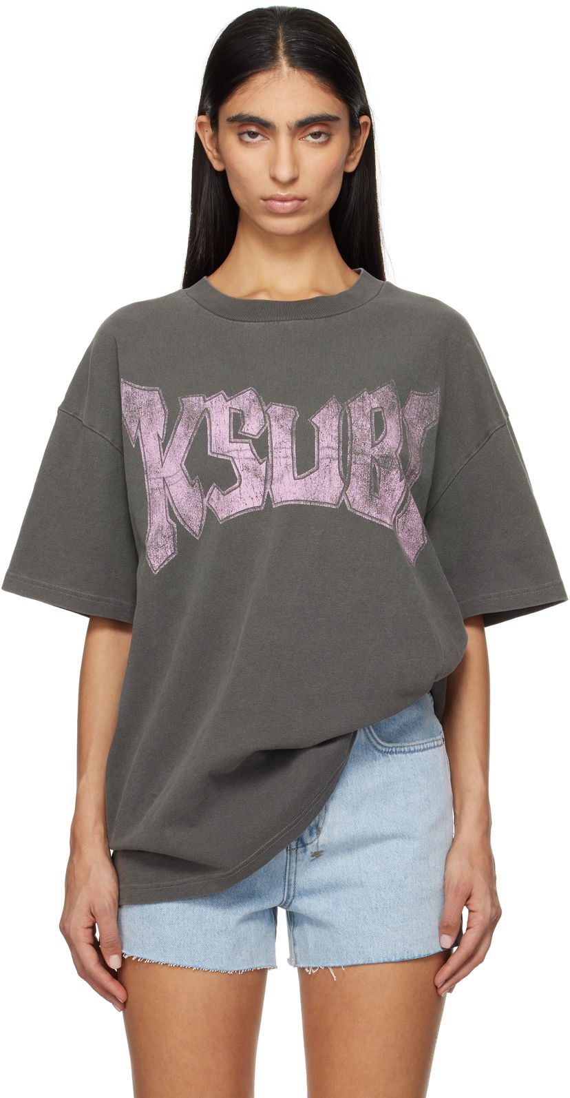 T-shirt Ksubi World Tour Boyfriend Graphic T-Shirt Grå | WPS25TE004