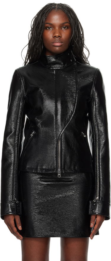 Bomberjakke Courrèges Vinyl Motorcycle Jacket Sort | 424CBL212VY0014, 0