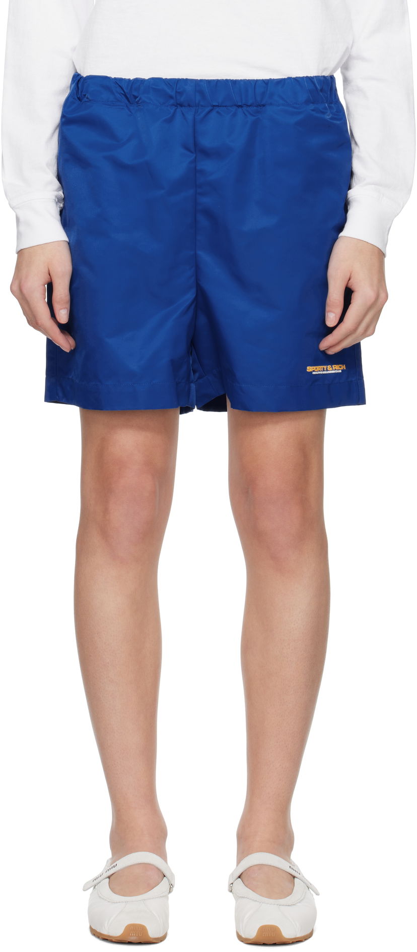 Shorts Sporty & Rich Sporty & Rich Bold Health Nylon Shorts Blå | SH032622324BL67