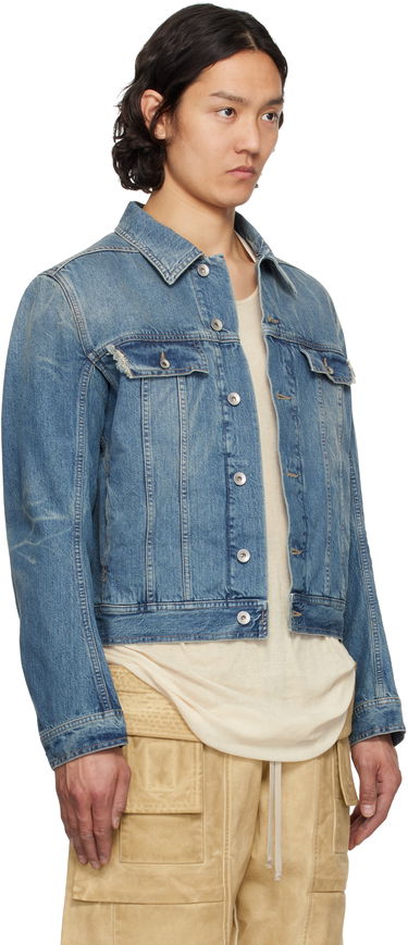 Jakke Rick Owens Rick Owens DRKSHDW Hollywood Trucker Denim Jacket Blå | DU01E3751 DWB, 1